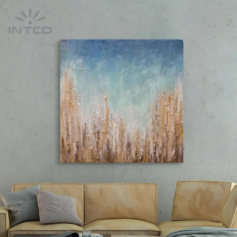 INTCO New Arrival Big Size Home Decorative 100% Handmade Abstract Picture Art Oil Painting Wall Canvas