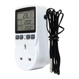 Thermostat-Temperatur regler AC 110V 220V UK-Steckdosen regler mit Timer-Schalter Sensor Sonde Heizung Kühlung 16A