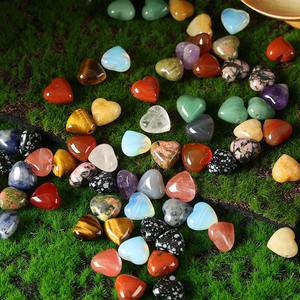 15mm cristal naturel pierres précieuses coeur perles pierre naturelle bouffée coeur pendentif perles avec trou horizontal de 3mm pour la fabrication de bijoux - Product Image 3