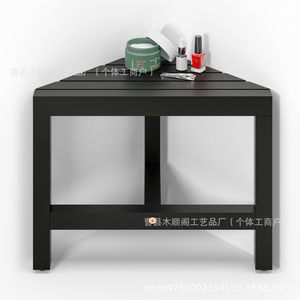 Mu Shunge Wooden Corner <b>Stool</b> With <b>Storage</b> Shelf For Bathroom Living Room Bedroom Childrens Use - Product Image 4
