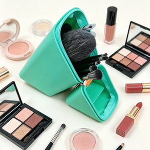 Estuche de Silicona Portátil para Brochas de Maquillaje, Organizador de Brochas de Viaje con Cierre, Bolsa de Cosméticos, Porta Brochas Faciales - Product Image 1
