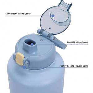 Bouteille d'eau portable pour animaux de compagnie en acier inoxydable, garde au froid pendant 24 heures, avec bol amovible pour l'extérieur - Product Image 4