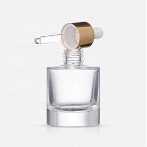 Luxus 1 Unze benutzer definierte leere ätherische Öl Verpackung 30ml runde dicke Wand unten kosmetische Gesicht Serum Klarglas Tropf flasche - Product Image 4