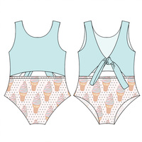 Vente en gros Maillot de bain fille imprimé western Maillot de bain une pièce double épaisseur pour bébé Maillot de bain motif personnalisé pour enfants