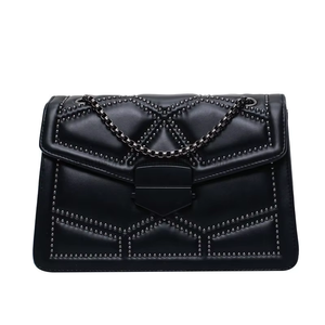 Women's Fashion Chain Strap Bag <b>Lock</b> Classic One-Shoulder <b>Small</b> Cross-Body Purse With Button Made of PU Tanjing - Product Image 1