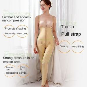Traje <span class=keywords><strong>de</strong></span> liposucción médico-estético <span class=keywords><strong>de</strong></span> spandex antibacteriano con cremallera lateral, ajuste ceñido y pierna ancha, para reparación. - Product Image 2