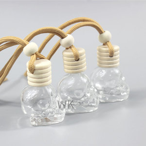 8ml Empty <strong>Skull</strong> Head Shaped Perfume <strong>Glass</strong> <strong>Bottle</strong> Car Perfume Diffuser Crystal Aromatherapy <strong>Bottle</strong> With Hanging Rope - Product Image 2