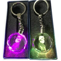 LLavero de cristal de Anime personalizado, Sasuke Itachi, colgante de doble cara de dibujos animados