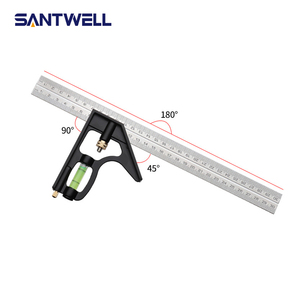 <b>Combination</b> <b>Square</b> Horizontal Aluminum Multi-Function Scraper Carpentry <b>Squares</b> Right 90 Degree Angle Ruler DIY Woodworking OEM - Product Image 4