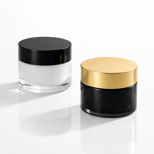 Pot en verre givré pour crème cosmétique pour le visage de 100 ml avec logo personnalisé, couvercle en plastique durable, crème hydratante pour les soins de la peau - Product Image 2