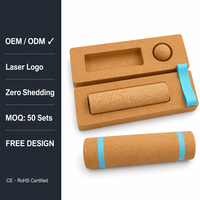 Planche d'équilibre et kit d'entraînement en liège pour le yoga avec colonne de massage, design demi-rond 10x30cm, logo laser