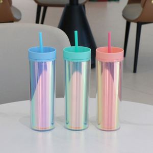 แก้วน้ำพลาสติกแบบมีหลอดดูด ขนาด 500 มล. ปลอดสาร BPA  แบบสองชั้น  ใส  ลายการ์ตูน  สีสันสดใส  สำหรับเล่นกีฬา - Product Image 3