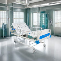 Vente en gros de lit médical en plastique ABS à rail latéral en alliage d'aluminium lit d'hôpital automatique à roulette muette unilatérale