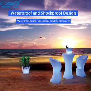 Usine OEM ODM, personnalisation, vente en gros, tabourets de bar, tables et chaises modernes à LED, éclairage RGB 16 couleurs, polyéthylène JSM - Product Image 4