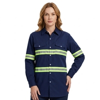 Camiseta Polo de Seguridad Reflectante Fluorescente Unisex al por Mayor, de Secado Rápido, Transpirable, de Poliéster, Manga Larga, Ropa de Trabajo Digital