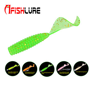 Afishlure soft bait 45mm 1.2g esca luminosa per trota esca morbida riccia esca per pesci in silicone esche artificiali - Product Image 5