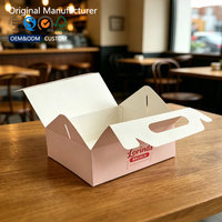 Boîte à emporter en carton pliable personnalisée avec logo personnalisé pour biscuits, beignets, macarons