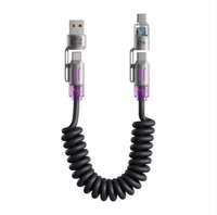 Câble de charge rapide 4-en-1 en alliage de zinc 240240W pour iPhone, Android, ordinateur portable, CarPlay, Car Life – Transfert de données haute vitesse