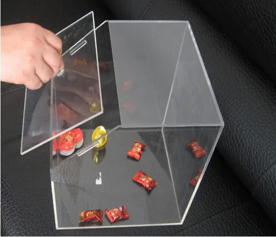 ARTWORLD Porte-Bonbons en Acrylique Carré pour Mariage Cube de Rangement en Acrylique Mini Bonbons Boîte Transparente en Acrylique avec Couvercle