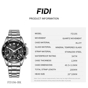 Reloj Cronógrafo para Hombre FIDI OEM ODM con Logotipo Personalizado, Esfera Verde y Negra, Acero Inoxidable, Resistente al Agua, Deportivo, de Negocios, de Cuarzo - Product Image 5