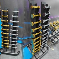 Ensemble d'haltères VIGFIT Fitness pour musculation, en acier robuste, couleur dorée, chrome, 2,5-50 kg