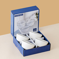 Bols en céramique blanche très demandés, bols en céramique pour la maison, 5 pièces/ensemble, ensemble de vaisselle en céramique créative, ensemble de bols pour restaurant