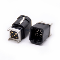 Conector RF Mini-Fakra Macho 4 en 1, Código A, Montaje en PCB a Través de Orificio, para Radio Automotriz