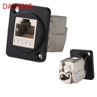 DAJIANG OEM Modul Jaringan Tipe D Kustom Cat5e Cat6 Cat6a Cat7 Cat8 USB Ethernet Port Faceplate dengan RJ45 & Jack Type