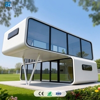 Capsule spatiale de luxe en panneaux sandwich écologiques en acier, maison préfabriquée, unités d'habitation complémentaires, module de bureau, caravane de voyage, maison cabine Apple