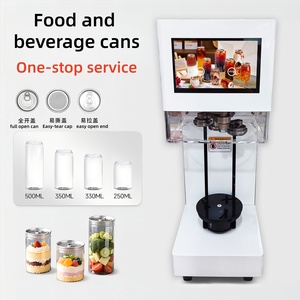 Máquina de sellado de latas de PET ecológica de hierro completamente automática, elevación completa no rotativa para café, leche, té, bebida, juego de servicio - Product Image 1