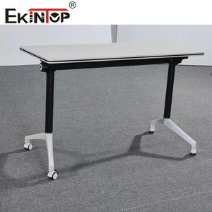 Sinonis Portable Simple Movable <b>Foldable</b> School Meeting Conference Training Computer Study <b>Table</b> <b>Desk</b> with Wheels - Product Image 4