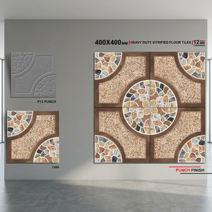 Carreaux de parking en porcelaine émaillée numérique gaufrés 40x40cm 9mm 12mm, finition rustique mate antidérapante pour extérieur - Product Image 2