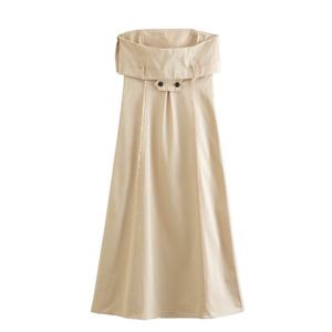 Robe élégante sans bretelles et sans manches style trench-coat en spandex pour femme, nouvelle collection printemps-été-automne - Product Image 2