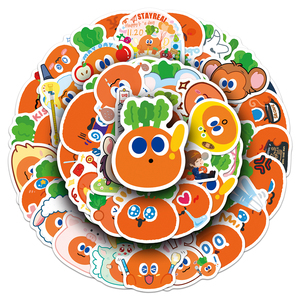 50 Piezas de Pegatinas Troqueladas Personalizadas de Fábrica con Diseño Vibrante y Kawaii de Dibujos Animados de "<span class=keywords><strong>Mojo</strong></span> Carrot", para Manualidades, Patinetas y Motocicletas - Product Image 6