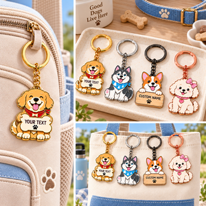 Porte-clés personnalisés en émail dur pour chien, porte-clés avec nom de chiot personnalisé - Product Image 2