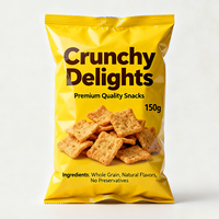 Sachets refermables personnalisés pour aliments pour bébés, chips croustillantes, biscuits, bonbons pétillants, popcorn, en plastique alimentaire avec fermeture en zigzag