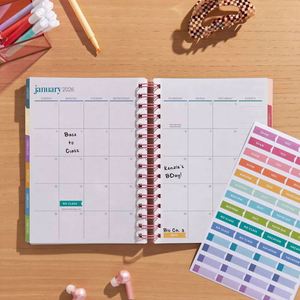 Agenda quotidien personnalisé écologique avec reliure spirale, impression numérique A5, 80 feuilles, logo en feuille d'or - Product Image 2