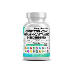 Quercetin 1000mg Zinc 50mg <strong>Vitamin</strong> C 1000mg <strong>Vitamin</strong> D 5000 IU <strong>Bromelain</strong> Elderberry Lung Immune Defense Support Immunity Allergy - Product Image 1
