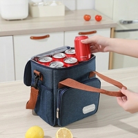 Sac à déjeuner isotherme de grande capacité avec logo personnalisé, imperméable, avec bandoulière pour pique-nique, travail, voyage