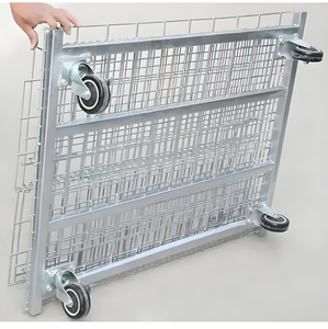 כלוב מתכת קריסת מגולוון עם גלגלי רשת רשת תיל מרותכת צורה חור מרובע לשימוש גדר - Product Image 6