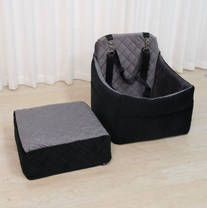 Asiento de Coche para Perros, Diseño Acolchado Gris con Cinturones de Seguridad y Bolsillos de Almacenamiento, Transportín de Viaje Lavable y Cómodo - Product Image 2