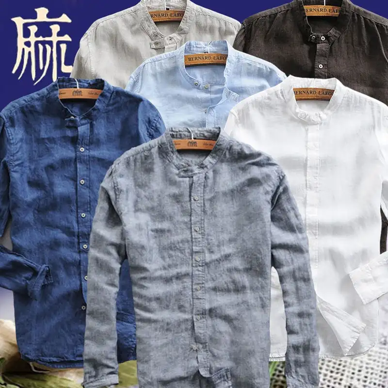 Camisas a granel para hombre, camisa de algodón y lino Formal, informal, venta al por mayor, proveedor de China, 2020
