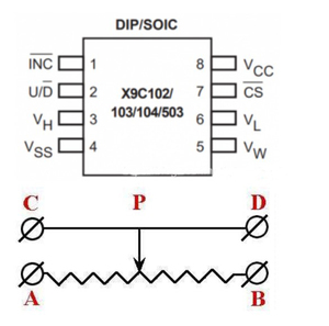 Taidacent 100-resistencias programables digitales para ajustar el potenciómetro de equilibrio de puente, tablero X9C104, módulo de potenciómetro <span class=keywords><strong>Digital</strong></span> - Product Image 6