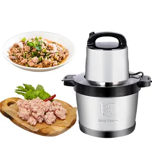 Medium Size 6L Capacity Food Grade 304 Stainless Steel Electric Meat Grinder Vegetable Pork Beef Tomato Dry Pepper Grinding