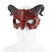 Masque de démon en mousse PU à cornes pour adulte, costume de cosplay d'Halloween, masque demi-visage, accessoires de fête de carnaval