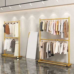 Double-layer clothes rack, floor-standing, for bedroom and home use, popular multi-layer clothes rack, simple two-layer storage - Product Image 4