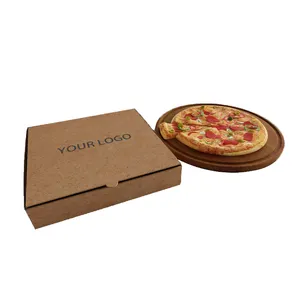 कस्टम लोगो मुद्रित ब्राउन क्राफ्ट पेपर पिज्जा बॉक्स खाद्य पैकेजिंग