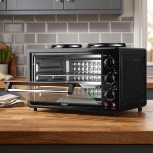 Mini-four électrique RAF 12L 1500W, commande mécanique, cuisson, toasts, réchauffage, avec minuteur et éclairage intérieur - Product Image 4