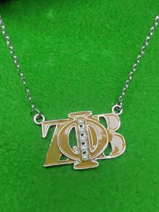 Kustom Zeta Phi Beta perkumpulan wanita ZOB mutiara liontin kalung mutiara kristal berlian imitasi kalung - Product Image 3