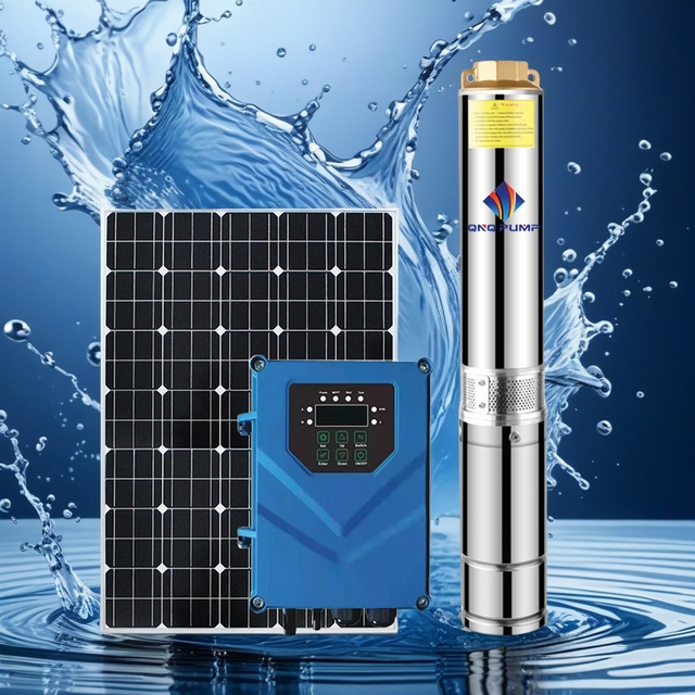 QNQ PUMP 3TDD Series Pompa Solare Sommergibile High Powered Acdc Solar Plastic Impeller Borehole Submersible Deep Well Pump